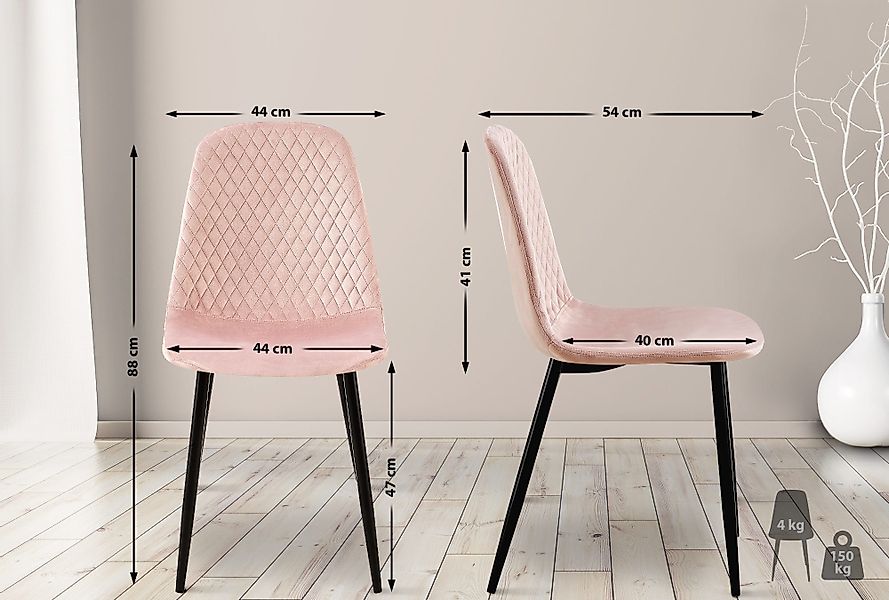 CLP Esszimmerstuhl Giverny, Samt/ Stoff, Ziernähte, günstig online kaufen