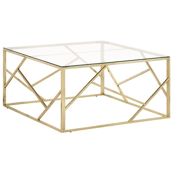 vidaXL Couchtisch Golden Edelstahl und Hartglas 349954 günstig online kaufen