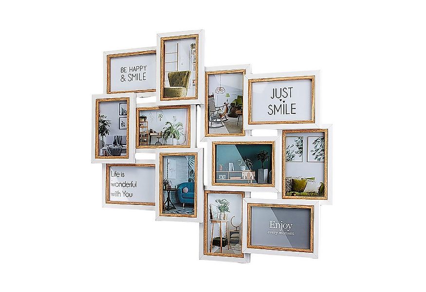 Kobolo Bilderrahmen Collage Bilderhalter Fotorahmen Holz BIG weiß braun 10x günstig online kaufen