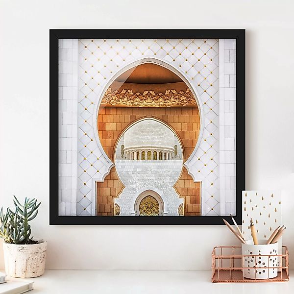 Bild mit Rahmen - Quadrat Tor der Moschee günstig online kaufen
