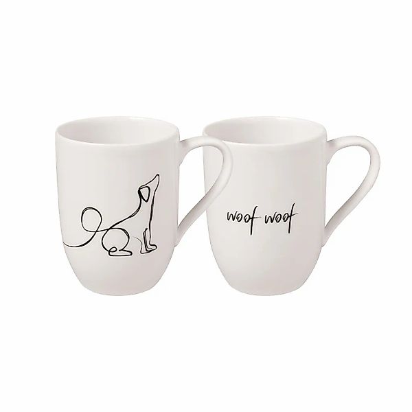 Villeroy & Boch Becher "Kaffeebecher Dog Statement 280 ml 2er Set weiß" günstig online kaufen