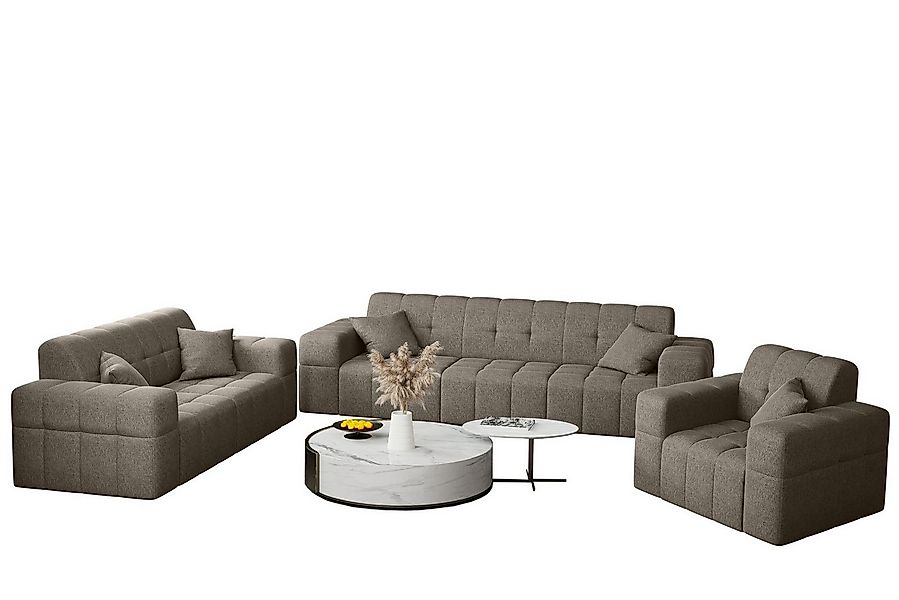 Fun Möbel Polstergarnitur Sofaset Designersofa NANCY 3-2-1, (Set, inkl. 5 Z günstig online kaufen