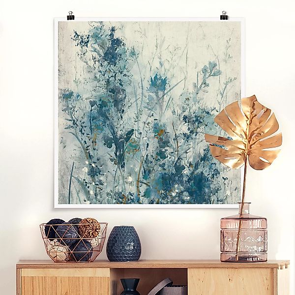 Poster Blumen - Quadrat Blaue Frühlingswiese I günstig online kaufen