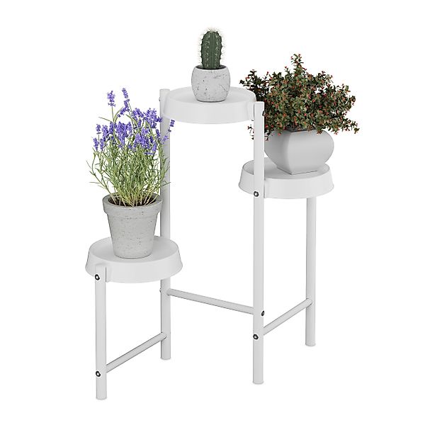 relaxdays Blumenständer Pflanzenständer Metall & Kunststoff, günstig online kaufen
