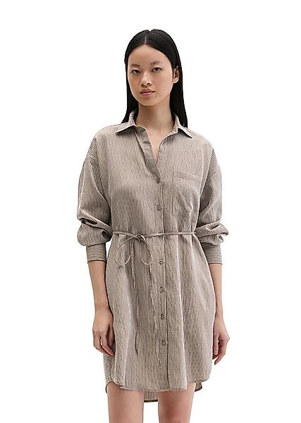 Marc O'Polo Blusenkleid Gestreiftes Crinkle-Blusenkleid regular fit aus LEN günstig online kaufen