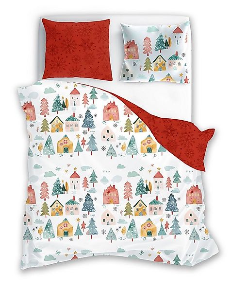 texpot Bettwäsche Weihnachten Winter Wendebettwäsche Garnitur, Baumwolle, 2 günstig online kaufen