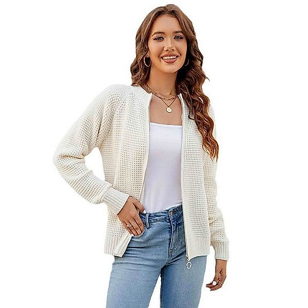 AUKUU Cardigan S-Größe Einfache Reißverschluss-Pulloverjacke für Herbst und günstig online kaufen