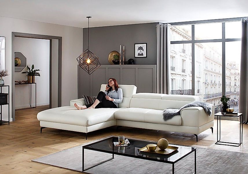 W.SCHILLIG Ecksofa piedroo, Designsofa mit tollem Sitzkomfort, L-Form, Kopf günstig online kaufen