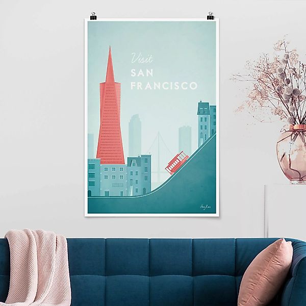 Poster Architektur & Skyline - Hochformat Reiseposter - San Francisco günstig online kaufen