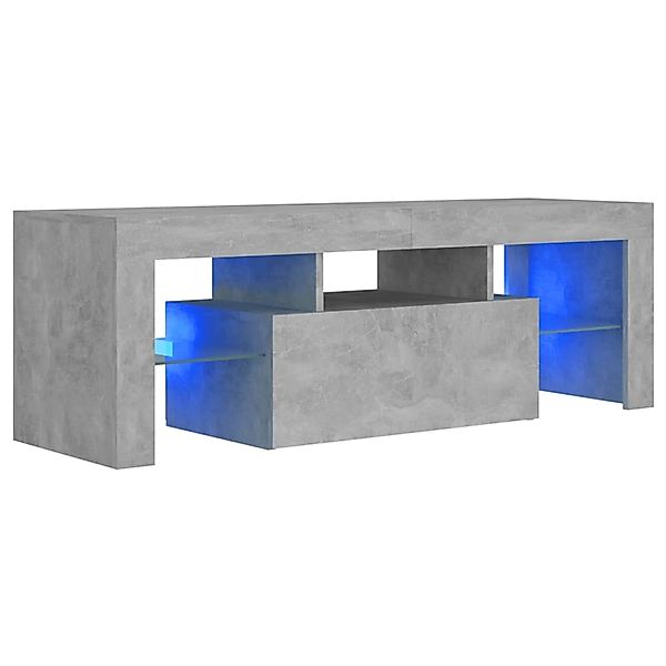 Tv-schrank Mit Led-leuchten Betongrau 120x35x40 Cm günstig online kaufen