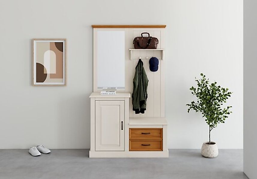Home affaire Garderobenschrank "Selma", Kompaktgarderobe, mit Spiegel, Hake günstig online kaufen