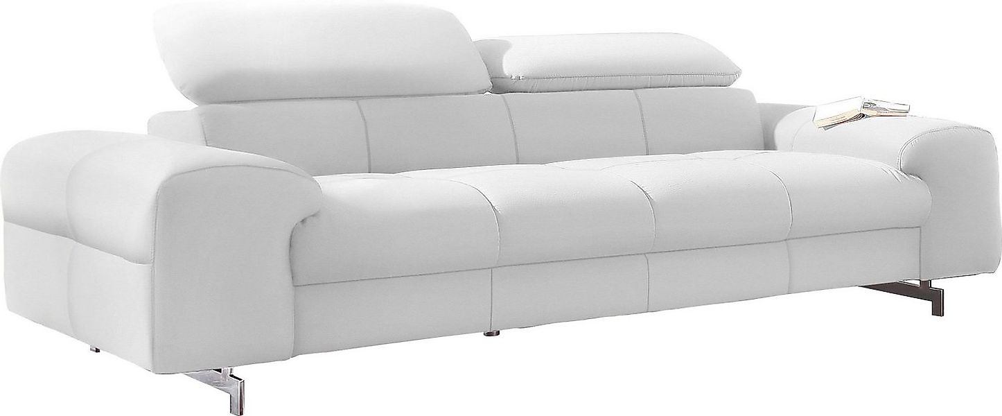 COTTA 3-Sitzer Chef, Big-Sofa mit Kopfteilverstellung, edle Metallkufen günstig online kaufen