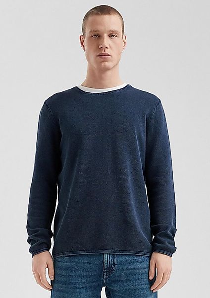 QS Longpullover Strickpullover Gewaschener Pullover mit Rollkante günstig online kaufen