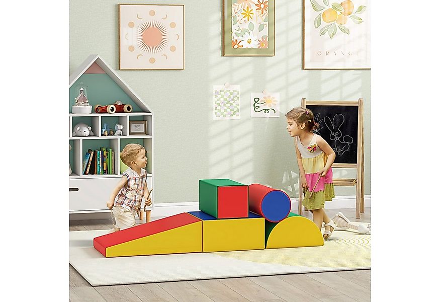 HOMCOM 5er-Set Bauklötze Bauspielzeug zum krabbeln, klettern Spielbausteine günstig online kaufen