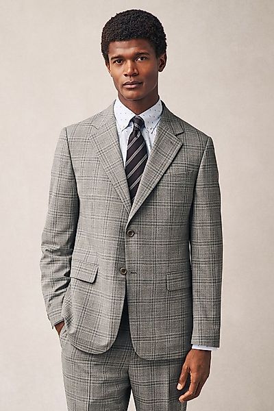 Next Sakko Tailored Fit kariertes, strukturiertes Anzugsakko (1-tlg) günstig online kaufen
