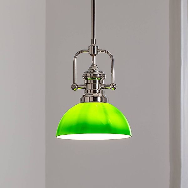Hängeleuchte Platino, silber/grün, Glas, 1-flammig, E27 günstig online kaufen