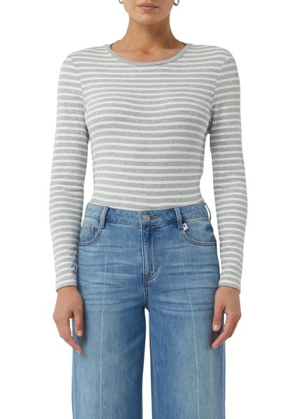 comma casual identity Langarmshirt gestreift, figurbetont, günstig online kaufen