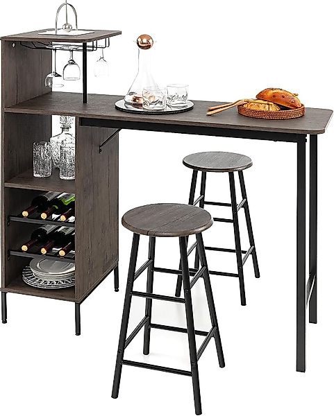 KOMFOTTEU Bartisch mit Barhocker (Set, 3-St), günstig online kaufen