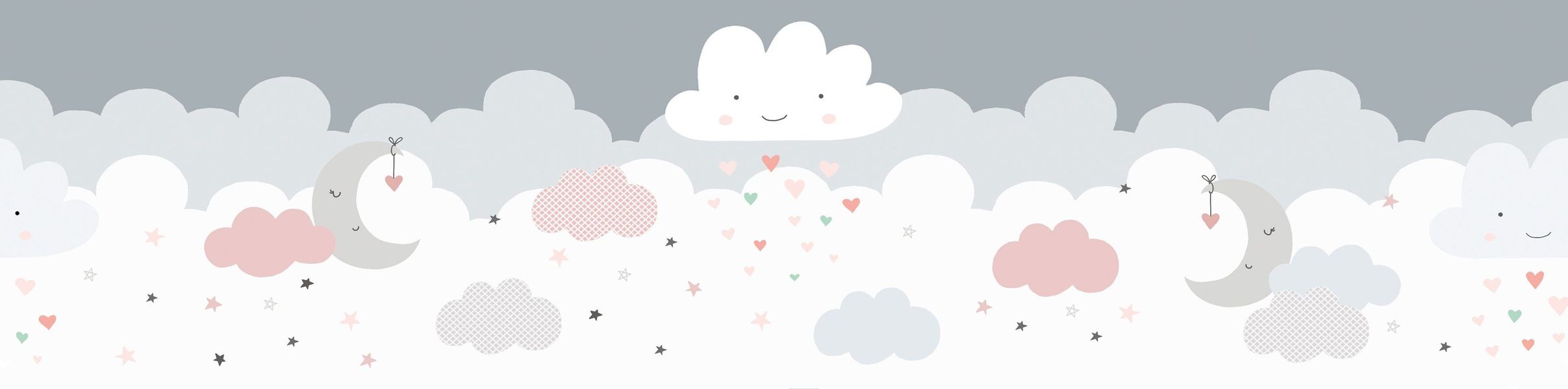 Bricoflor Wolken Tapete Bordüre Selbstklebend für Kinderzimmer Vliestapete günstig online kaufen