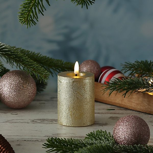 MARELIDA LED-Kerze LINA Rustik Optik Echtwachskerze günstig online kaufen