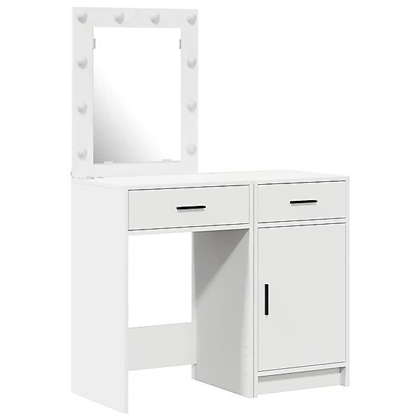 vidaXL Schminktisch mit Tür 2-Tlg Weiß 50 x 41 x 135 cm Holzwerkstoff 33342 günstig online kaufen