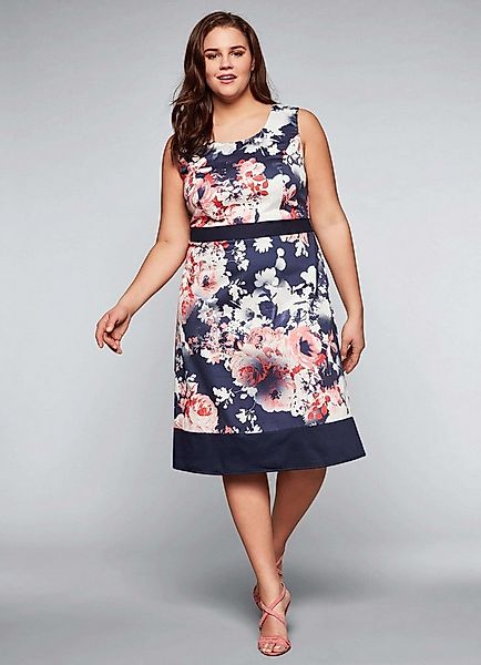 Sheego Etuikleid Cocktailkleid Ärmellos mit Blumendruck günstig online kaufen