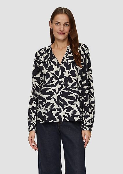 s.Oliver Langarmbluse Bluse Strukturierte Viskose-Bluse mit All-over-Print günstig online kaufen