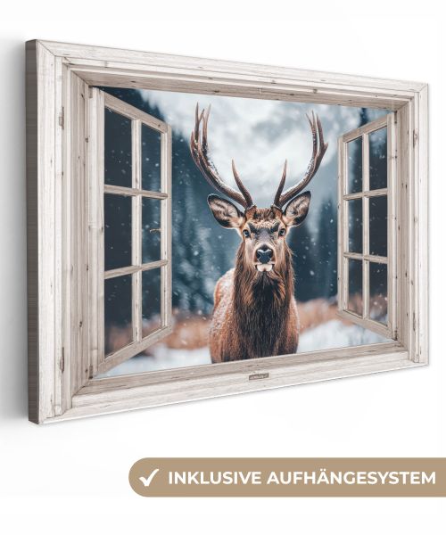 OneMillionCanvasses® Leinwandbild Hirsche - Tiere - günstig online kaufen