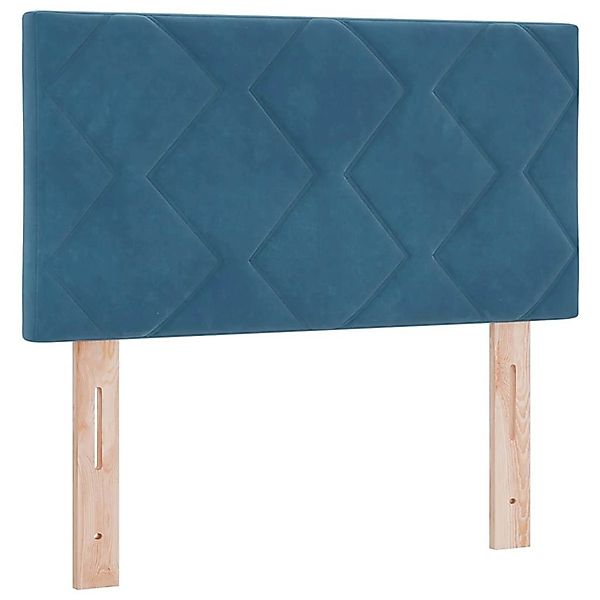 vidaXL LED Kopfteil mit LED-Streifenleuchten Dunkelblau 80 cm Samt 3338185 günstig online kaufen