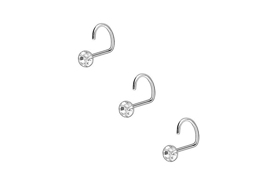 PIERCINGLINE Nasenpiercing SET 925er Silber Nasenstecker Spirale KRISTALL ( günstig online kaufen