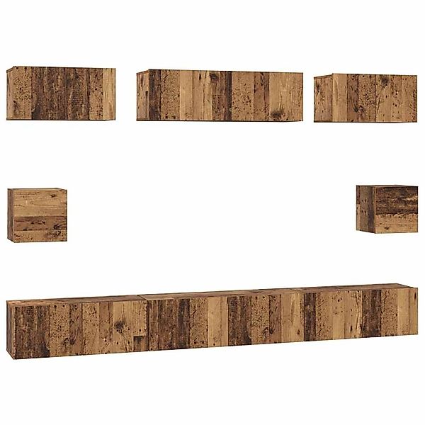 vidaXL TV-Schrank Set Wandmontiert Altholz Holzwerkstoff 3393294 günstig online kaufen