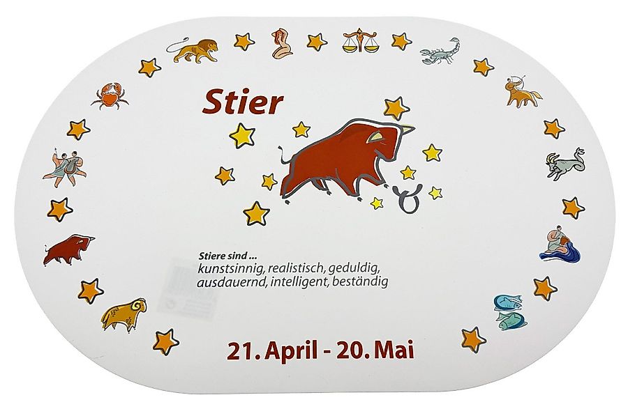 varivendo Tischdecke Platzmatte, Sternzeichen Stier (Stück günstig online kaufen