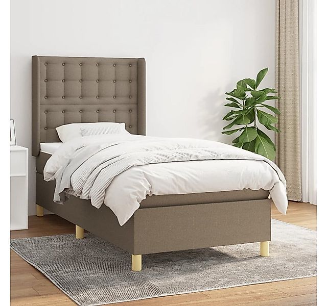 vidaXL Boxspringbett Boxspringbett mit Matratze Taupe 80x200 cm Stoff Bett günstig online kaufen