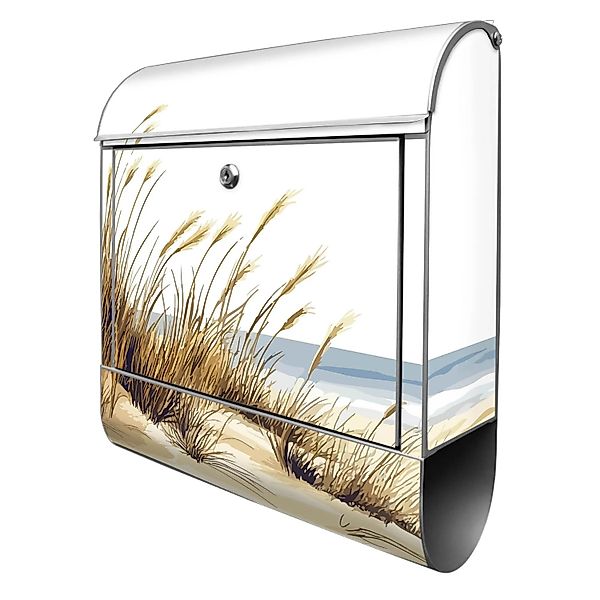 Banjado Design Briefkasten Silber Pulverbeschichtet 39x47x14cm 2 Schlüssel günstig online kaufen