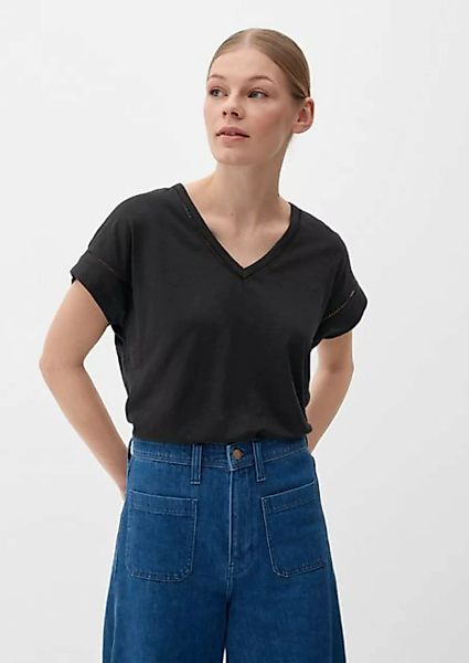 s.Oliver Kurzarmshirt T-Shirt mit Zierborte Zierborte günstig online kaufen