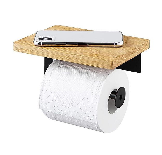 NUODWELL Toilettenpapierhalter Toilettenpapierhalter ohne Bohren mit Bambus günstig online kaufen