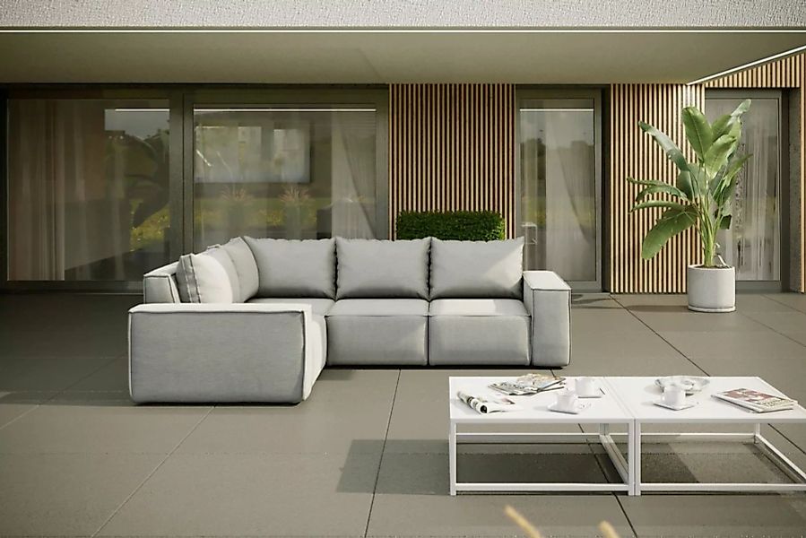 Fun Möbel Loungesofa Gartenmöbel Sofa 2-Sitzer GARDENT, wetterfester Stoff günstig online kaufen