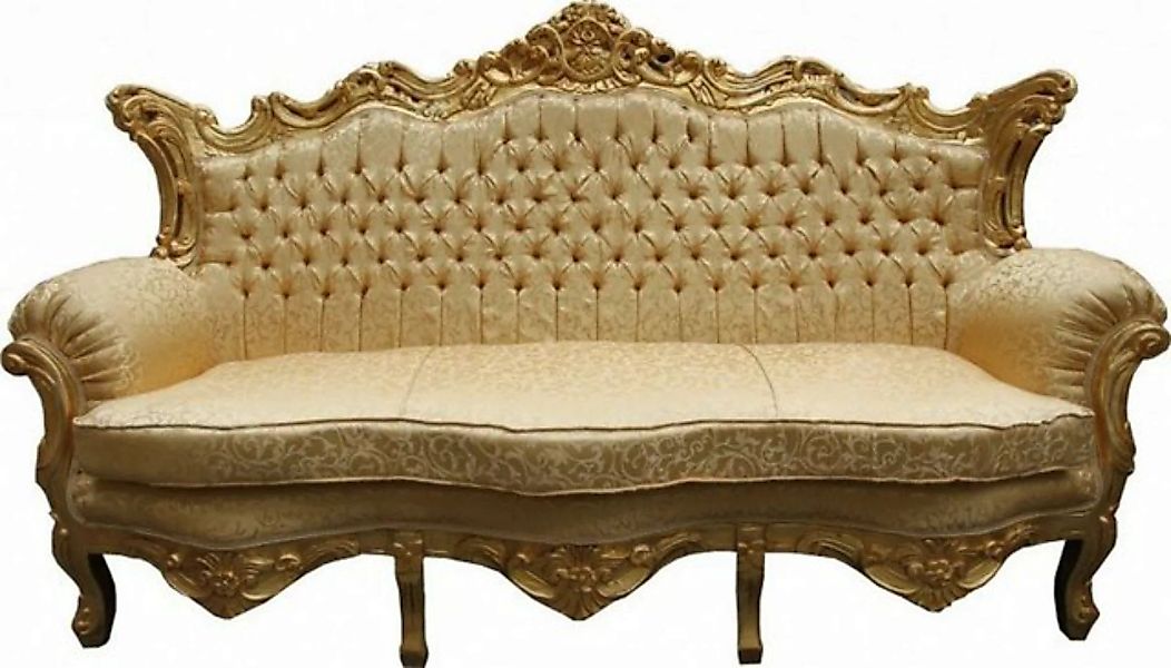 Casa Padrino Sofa Barock Sofa Master Gold Muster / Gold - Wohnzimmer Couch günstig online kaufen