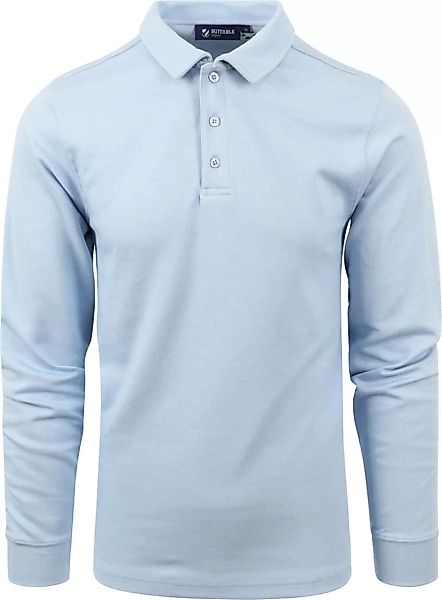 Langarm Slim-Fit Poloshirt "Jink" Hellblau - Größe L günstig online kaufen