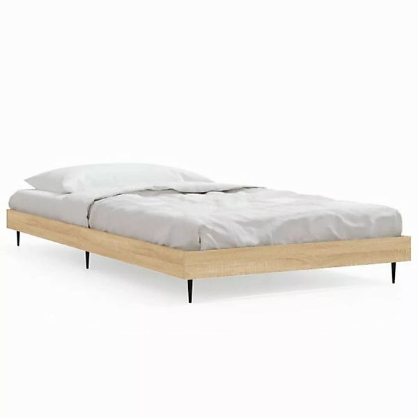 vidaXL Bettgestell, Bettrahmen Räuchereiche 90x190 cm Holzwerkstoff günstig online kaufen