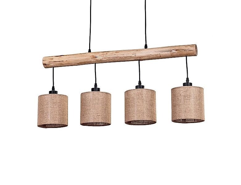 hofstein Pendelleuchte moderne Hängelampe aus Holz/Metall/Leinen in Natur/S günstig online kaufen