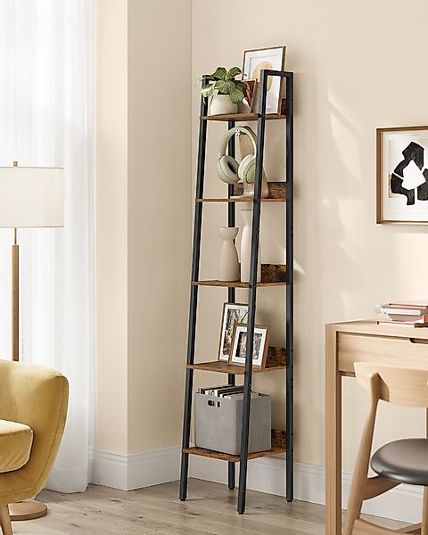 VASAGLE Standregal, Bücherregal, Leiterregal, 140/170 cm, günstig online kaufen