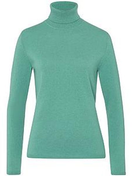 Rollkragen-Pullover aus Schurwolle und Kaschmir Peter Hahn grün günstig online kaufen