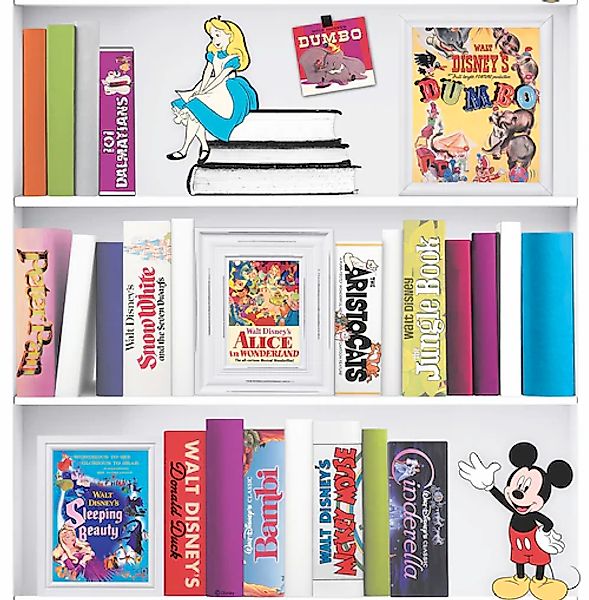 Disney Vliestapete »Bücherregal«, Mehrfarbig - 1005x52 cm günstig online kaufen