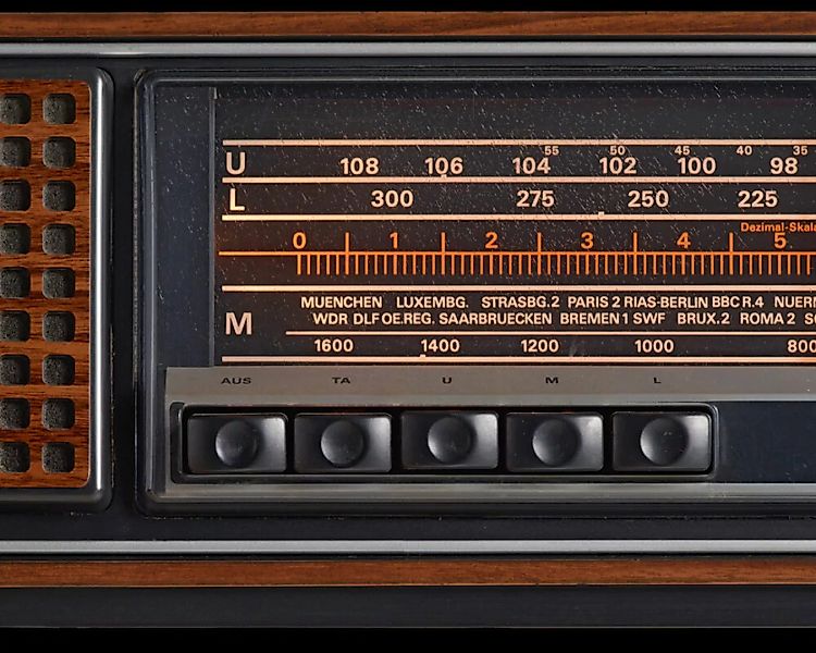 Fototapete "altes Radio" 8,00x2,50 m / Strukturvlies Klassik günstig online kaufen