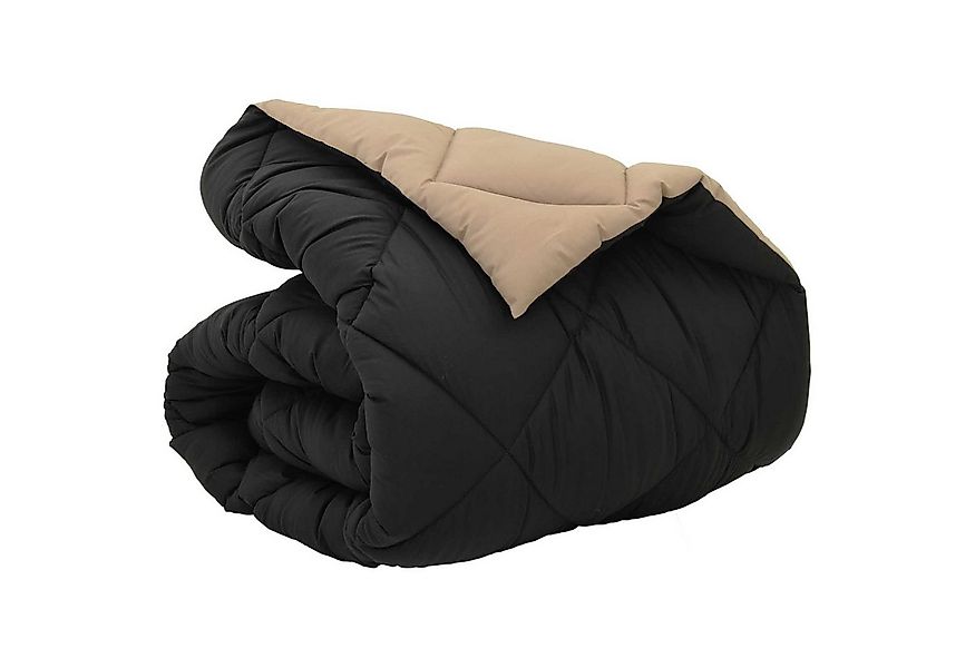 vidaXL Baumwollbettdecke Winterbettdecke Schwarz und Taupe 200 x 140 cm Mik günstig online kaufen