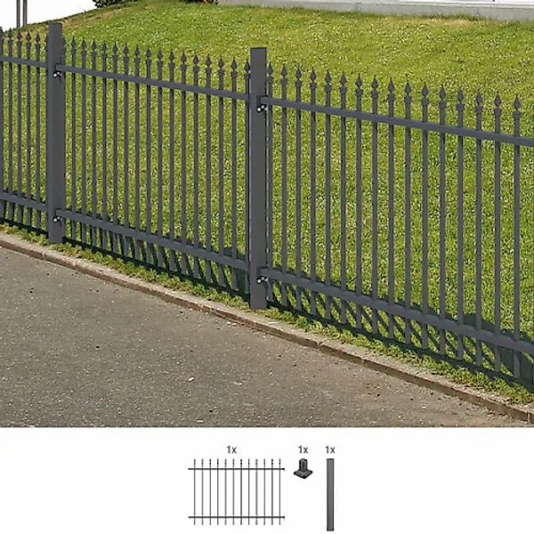 Alberts Metallzaun »Anbauset Chaussee« Höhe: 100 und 120 cm, Breite: 200 cm günstig online kaufen