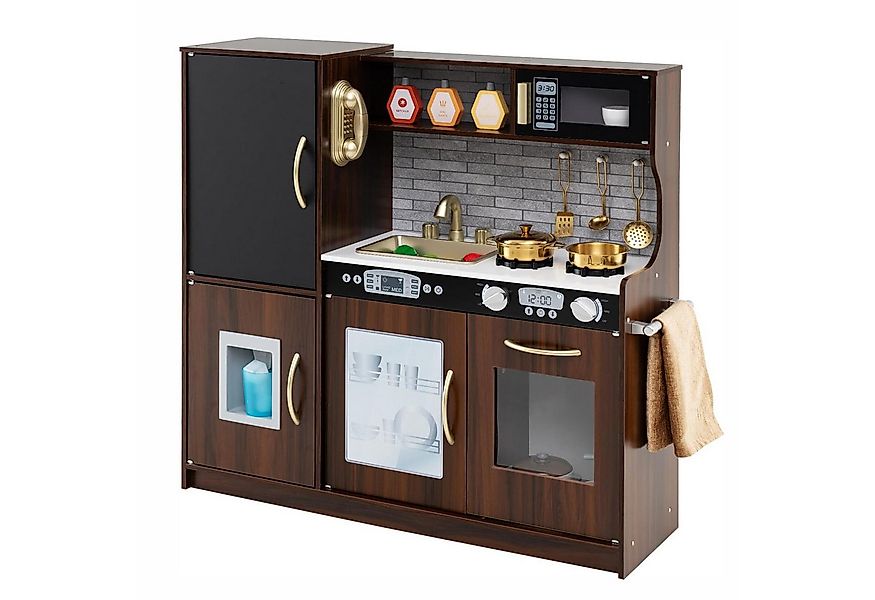 KOMFOTTEU Spielküche Kinderküche, mit Mikrowellen, Backofen, Wasserbecken, günstig online kaufen