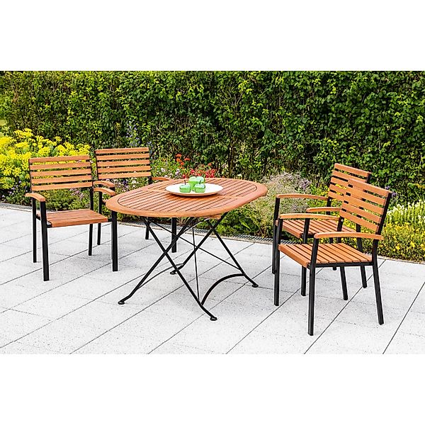Merxx Schlossgarten Set 5lg. Klapptisch Oval 140 x 90 cm günstig online kaufen