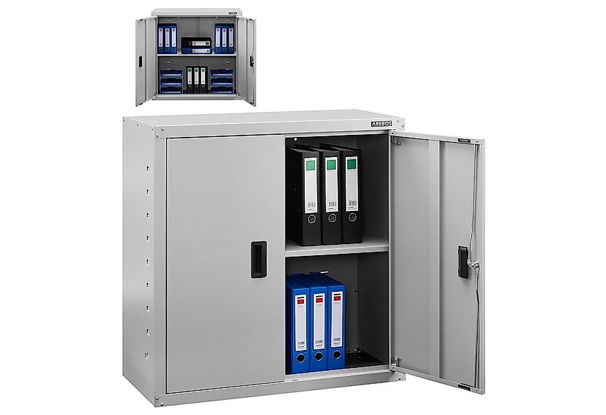 Arebos Aktenschrank Büroschrank Lagerschrank Materialschrank 90x90x40cm günstig online kaufen